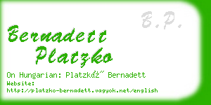 bernadett platzko business card